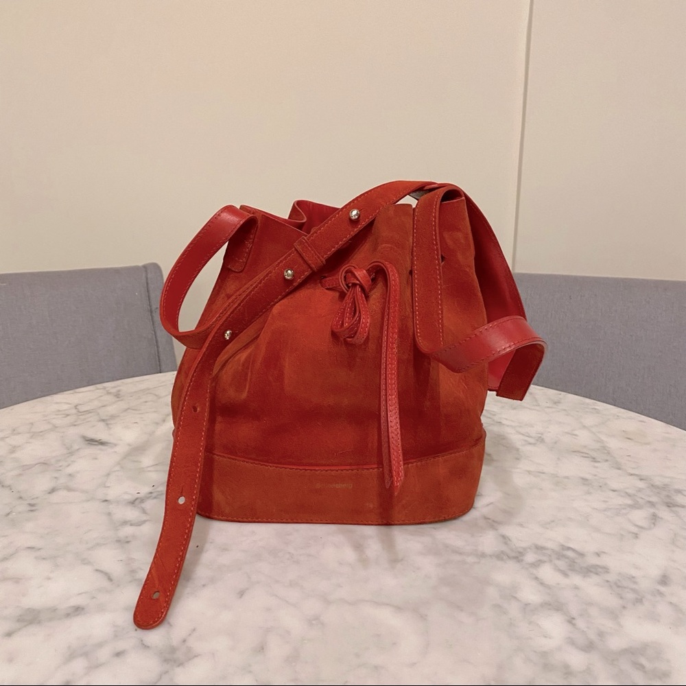 COPY - Red Suede Bucket Bag